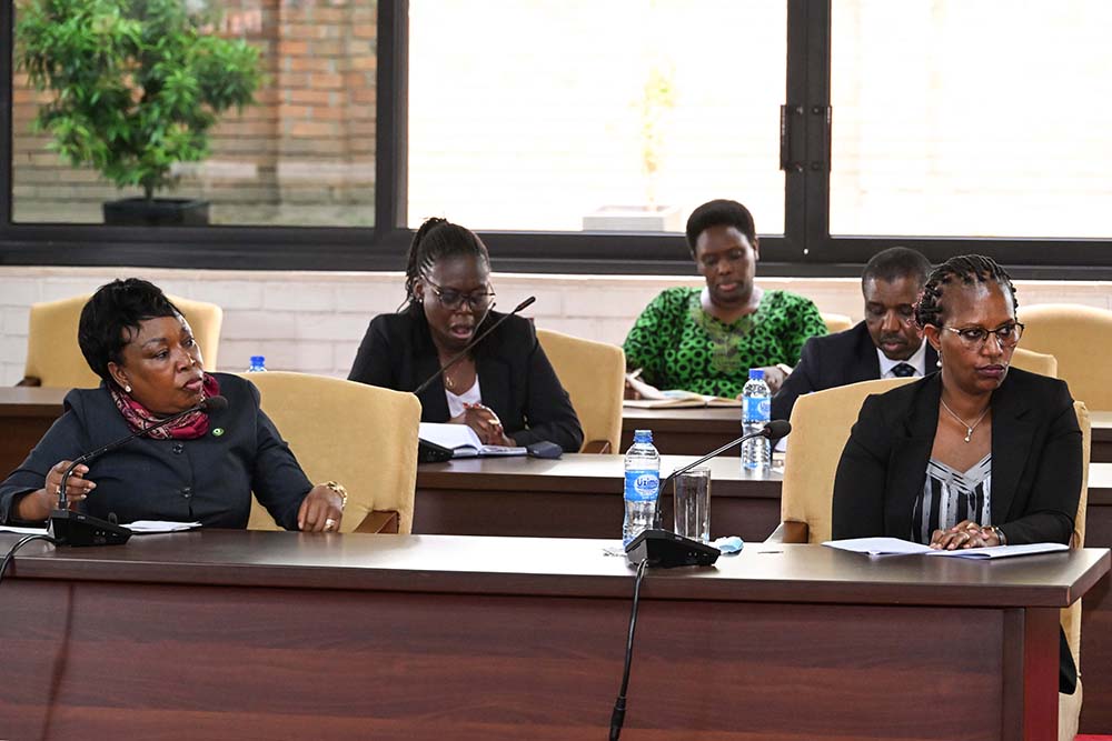 Some of the EAC members during a meeting with President Museveni and the EAC Secretary General Stephen Mbundi at Nakasero on Tuesday. PPU Photo
