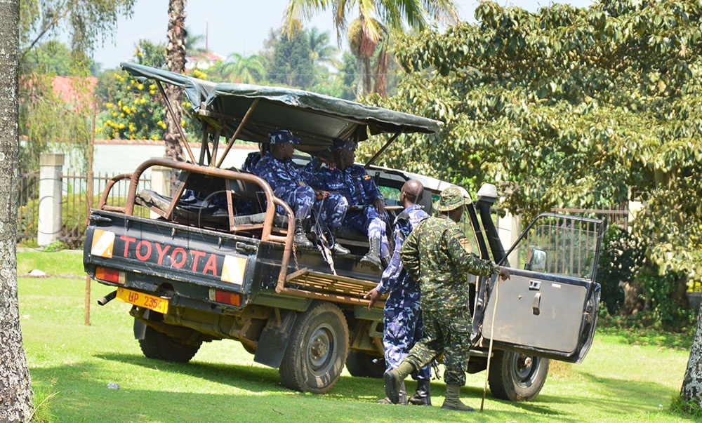 UPDF and Police officers at Tooro Kingdom Parliamentary grounds in Mucwa.