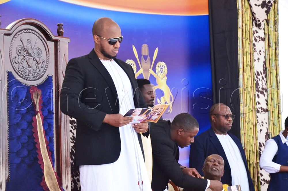 King Oyo Nyimba Kabamba Iguru Rukidi IV during his 30th anniversary celebrations (Empango) at his palace in Karuzika, Fort Portal Tourism city. (Photo by Jonan Tusingwire)