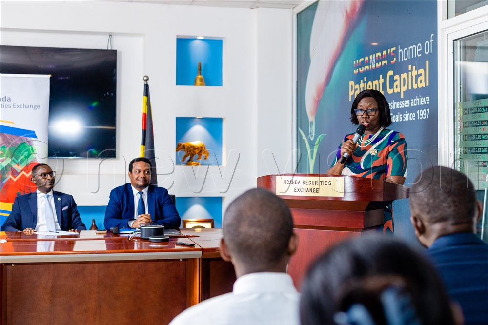 Josephine Ossiya, the chief executive officer at the Capital Markets Authority, while delivering her remarks at the event.