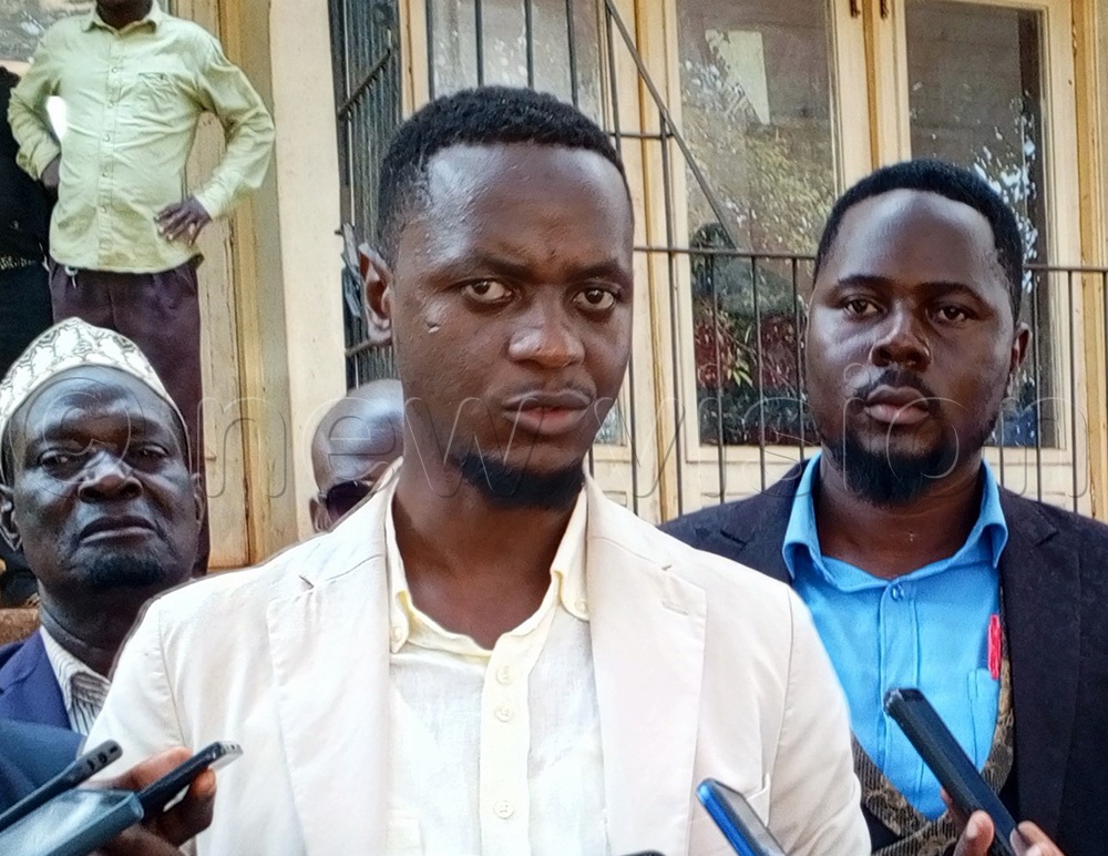 Al Hajj Nagaya speaking to journalists after being duly nominated to run for the Jinja Mayorship position. (Photo by Doreen Musingo)