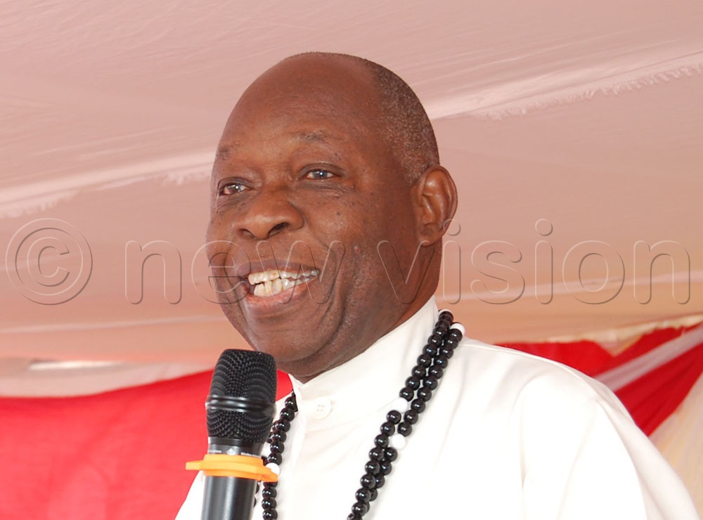 Rev. Fr. Richard Nnyombi (White Father) delivers his remarks during the pilgrimage of the commemoration of the 147th anniversary of the arrival/camping of the pioneer missionaries, Fr. Simeon Lourdel Mapeera and Bro Delmas Amans at Kisubi Mapeera grounds on February 19, 2026. (Photo by Mathias Mazinga)