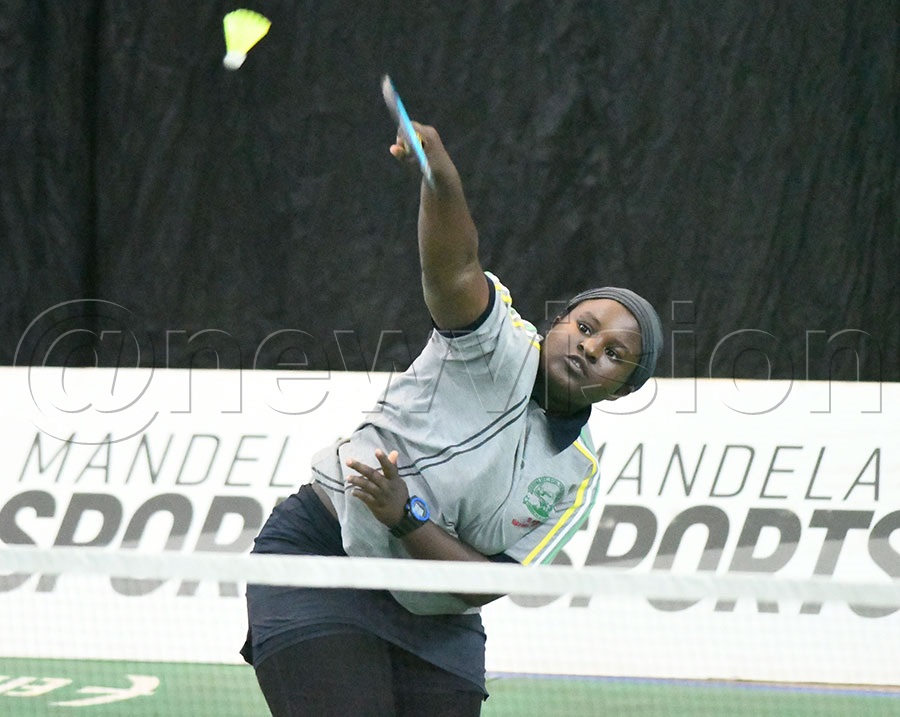 Kakungulu Memorial's Victoria Namubiru in action during the City Tyres East Africa Badminton Challenge at the Lugogo Indoor Stadium, October 16, 2025. Photo by Michael Nsubuga