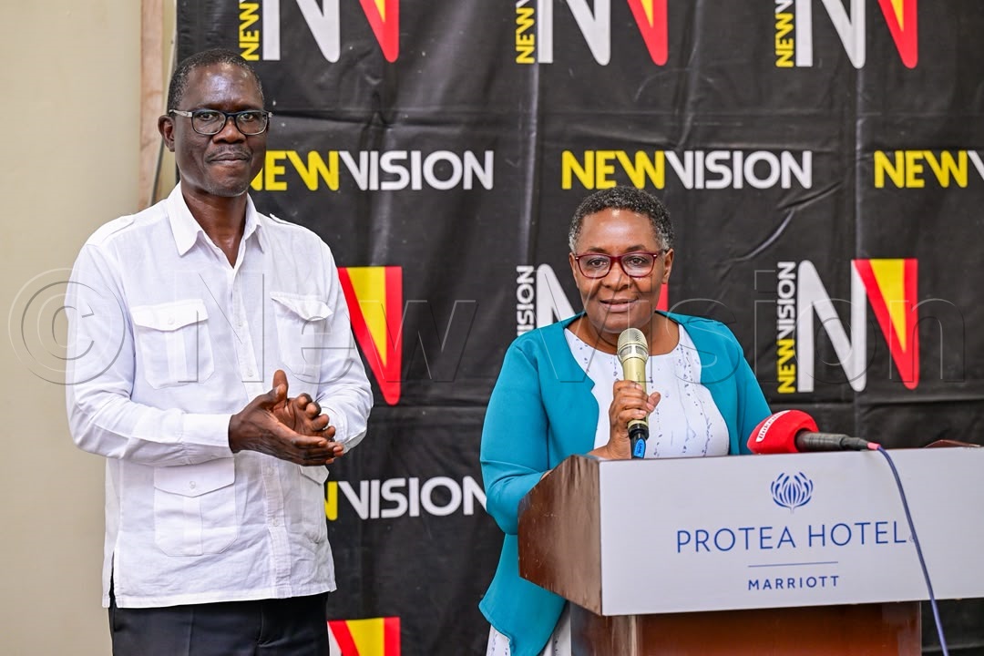 Outgoing Vision Group Editor-in-Chief Barbara Kaija (Right) with deputy Editor in Chief Felix Osike (left).