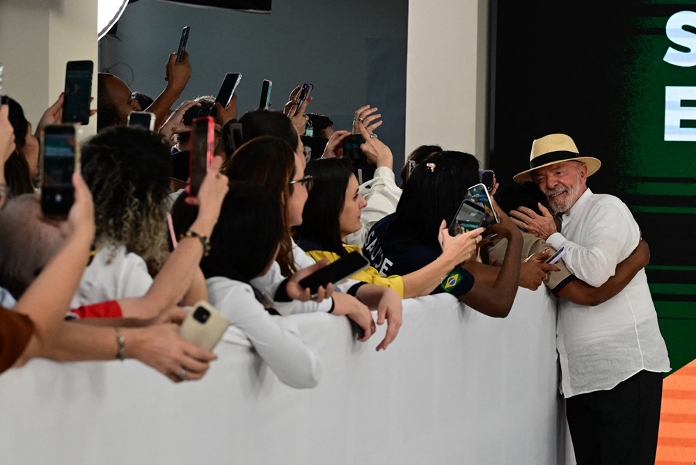 Brazil's President Luiz Inacio Lula da Silva greets patients and medical staff during a visit to the Federal Hospital of Andarai in Rio de Janeiro, Brazil, on July 28, 2026.
