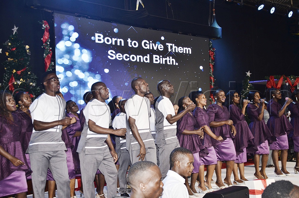 A Church choir sing during Christmas Church service at Victory Christian Church Ndeeba Kampala on Dec. 25, 2025. (Photo by Ronnie Kijjambu)