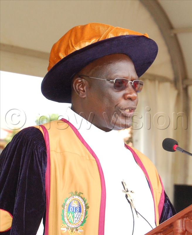 The Chancellor of UniK, Bro. Casio Aizire delivers his speech during the university's 11th graduatin ceremony on Friday, October 23, 2026.