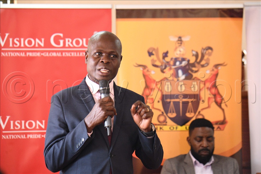 Jonah Waiswa, in charge stakeholder engagement at Bank of Uganda, remarks.
