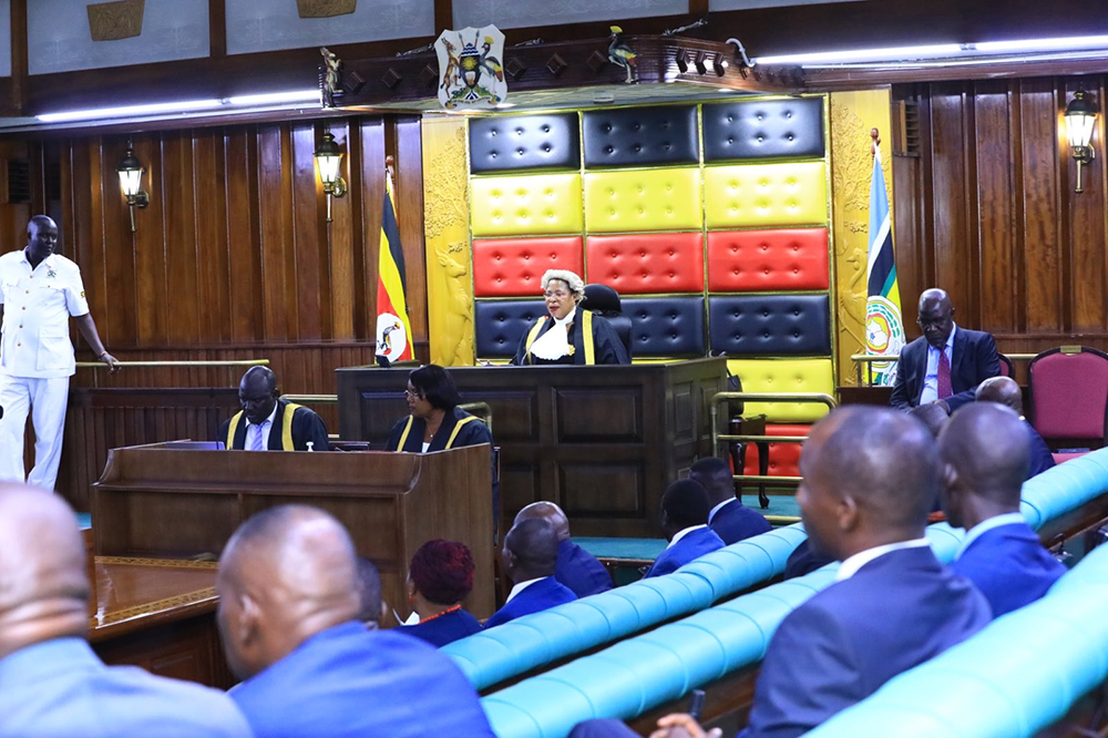 Speaker Anita Among during plenary. (Courtesy: X/@Parliament_Ug)