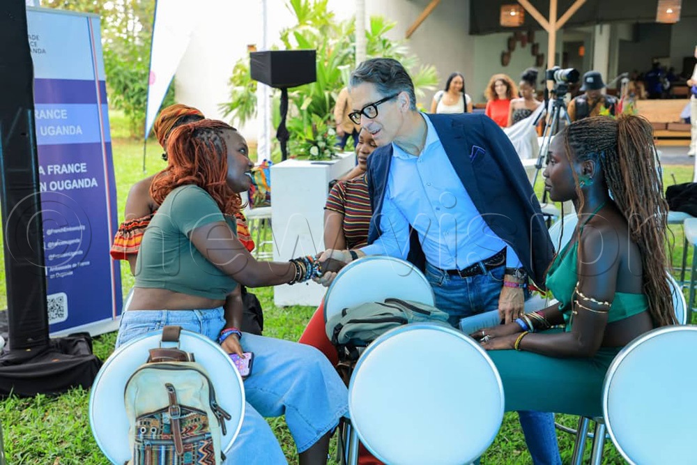EU Ambassador to Uganda, H.E. Jan Sadek interacts with the artistes at Nyege Nyege. (Photo by Ranell Dickson Nsereko)