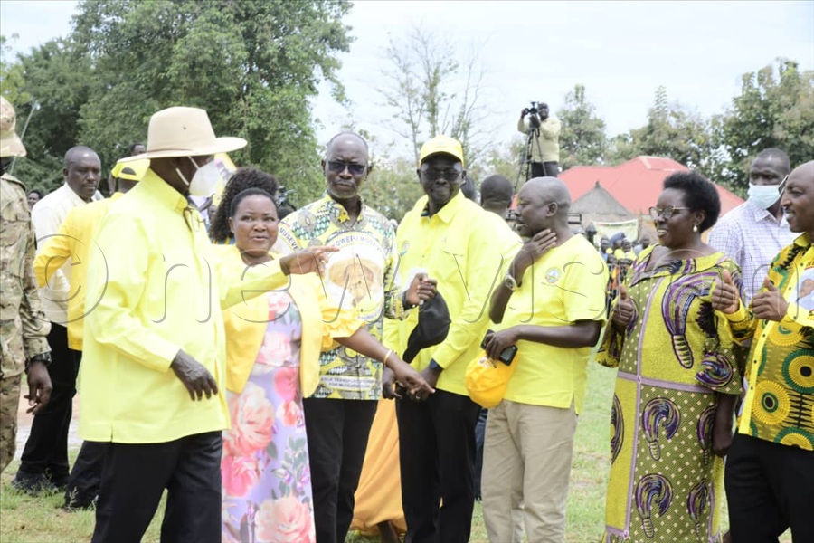 “We have two debts with Obongi, and one is electricity. Money has been secured to bring electricity to Obongi. We are going to use a World Bank loan to do this,” President Museveni said. (All Photos by Eddie Ssejjoba)