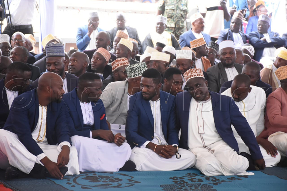 Robert Kyagulanyi with other NUP party officials.