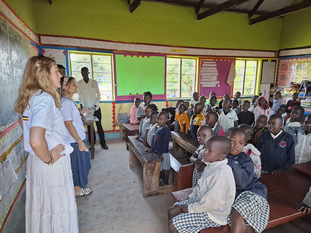 Students from University of West England interacting with learners at New Dawn Nursery and Primary School. (Photo by Lydia Nabwire)