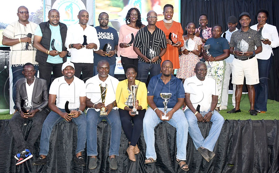 The different winners pose with their trophies after the Kabalaza championship at Entebbe Club, February 1, 2025. Photo by Michael Nsubuga