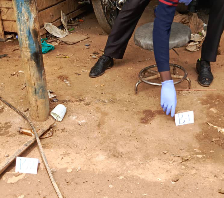 Police officers at the crime scene