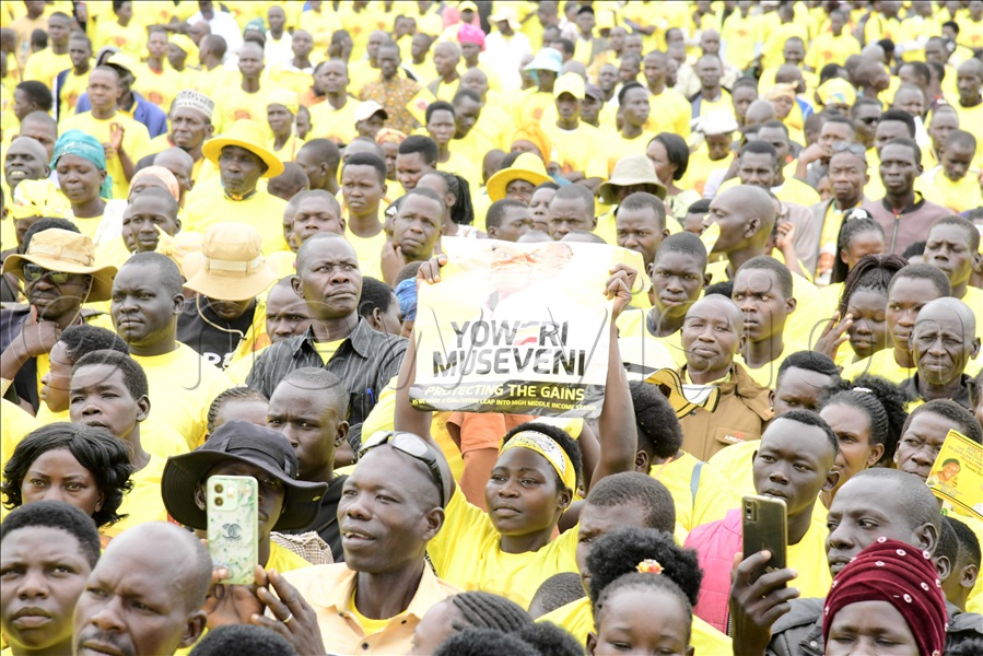 NRM supporters at Apac Boma Grounds in Apac district. (All Photos by Eddie Ssejjoba)