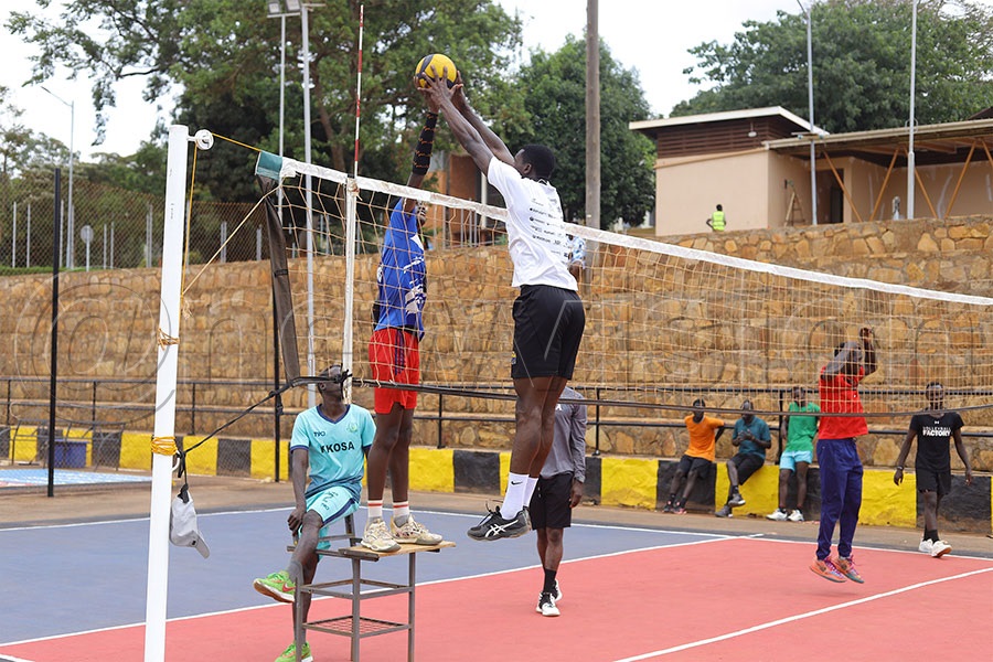The UCU volleyball team training on the courts to be used in the AUUS Games later this month