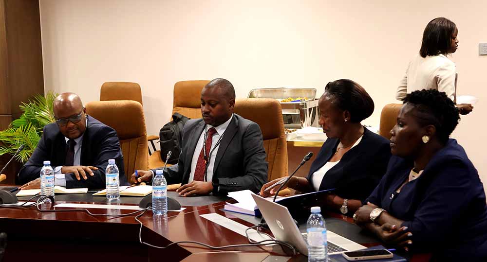 Bushenyi district officials during the meeting at the finance ministry offices. (Courtesy Photo)