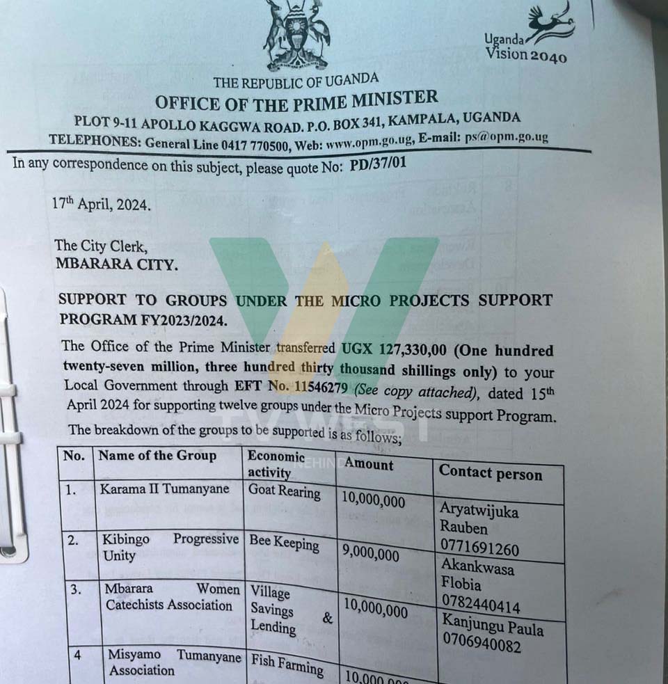 Kimwe ahabihandiiko ebiriho orukarara rw'ebibiina by'abantu abarikuza kutunga obuhwezi omururembo Mbarara bw'okwetunguura barikuhwerwa ofiisi ya Luweero. PHOTO: Michael Tumwakiire