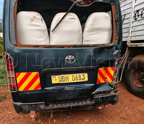 The taxi which the chairperson knocked from the rear point causing his death. (Credit: Doreen Musingo)