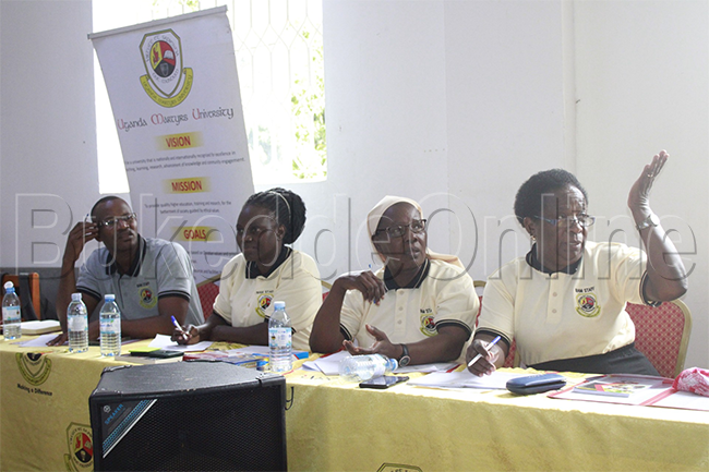 Abawandisi okuva ku kkono Cyprian Sebaggala,Josephine Namugumya,Sr Marie Nakitende ne Dr Jacinta Bwegyeme