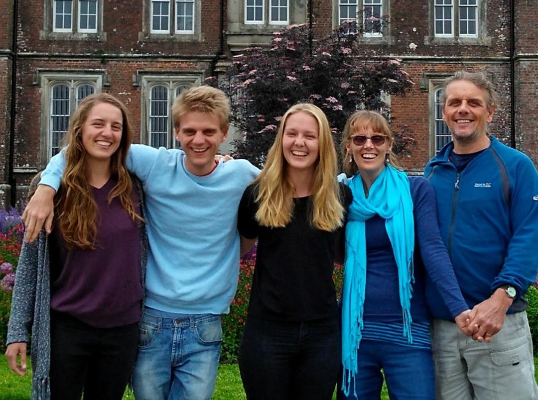 Kathleen Noble pictured with her parents Gerry and Moira and siblings Daniel and Lizzie 