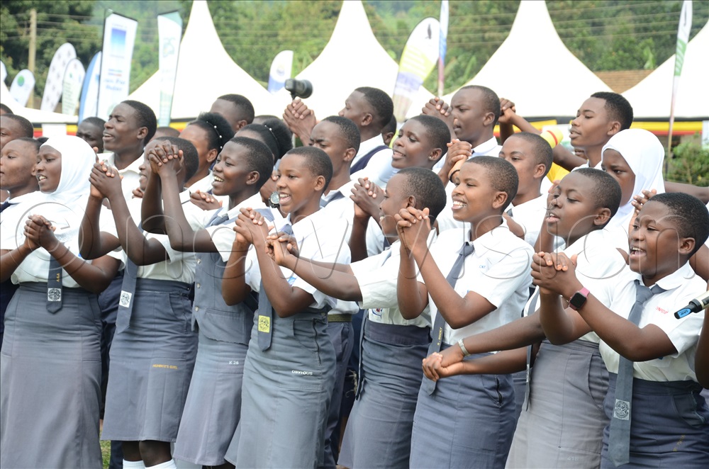 Students entertaining guests during the event.