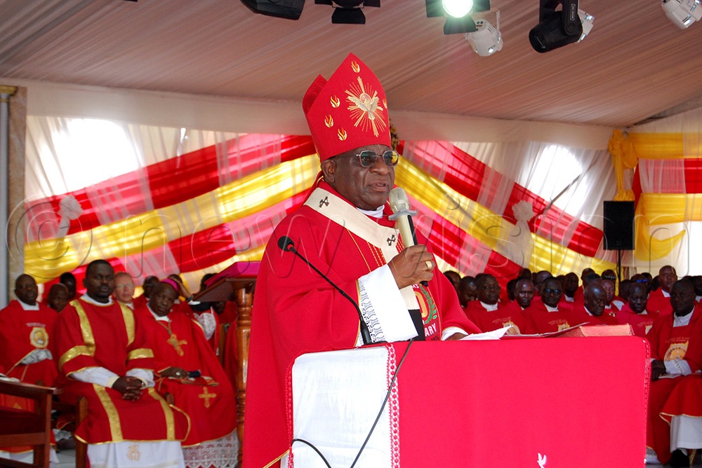 Archbishop Paul Ssemogerere delivers his homily during the 50th anniversary celebration of St. Mbaaga's Major Seminary Ggaba on Saturday, February 21, 2026. (Photo by Mathias Mazinga)