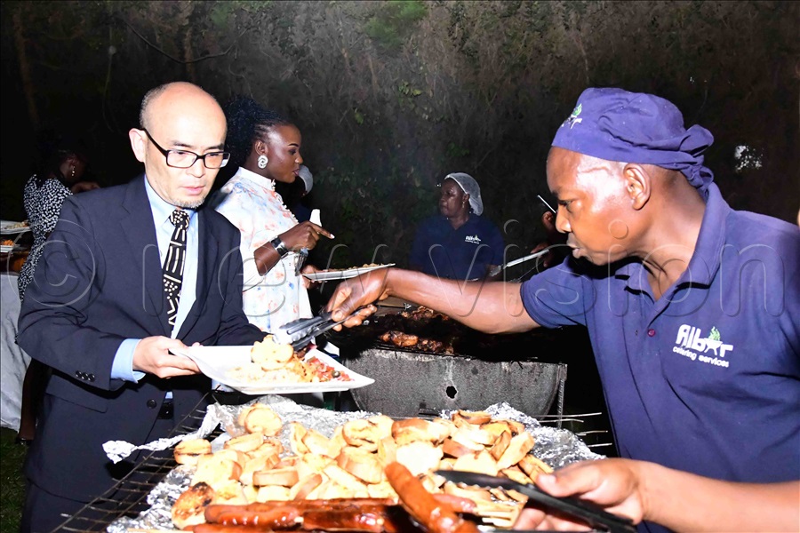 Guests have dinner during the Lions Club installation function.