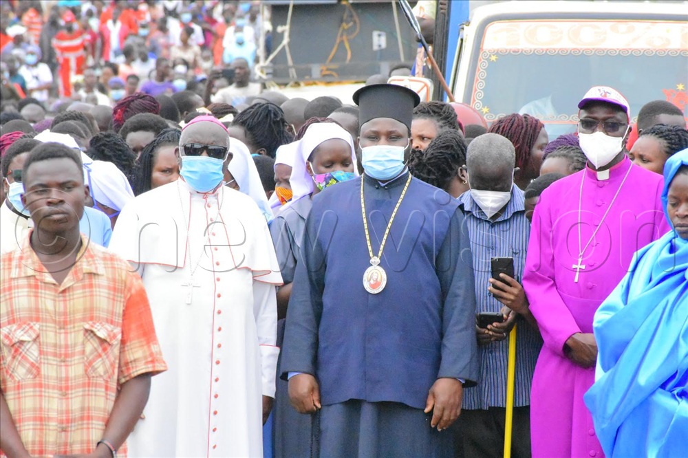 The religious leaders taken during the way of the cross in Gulu city.
