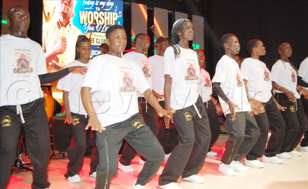 The Sanyuka Dancers in action during Masembe's silver jubilee concert.