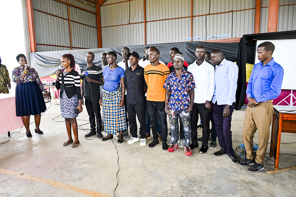 The State House Comptroller Jane Barekye (left), listening to some of the SACCO leaders representatives from Regional President Industrial hubs of Sebei, Teso and Karamoja. (Photo by PPU/Tony Rujuta)