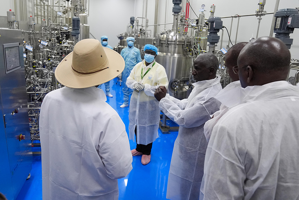 President Museveni during a tour of the facility.
