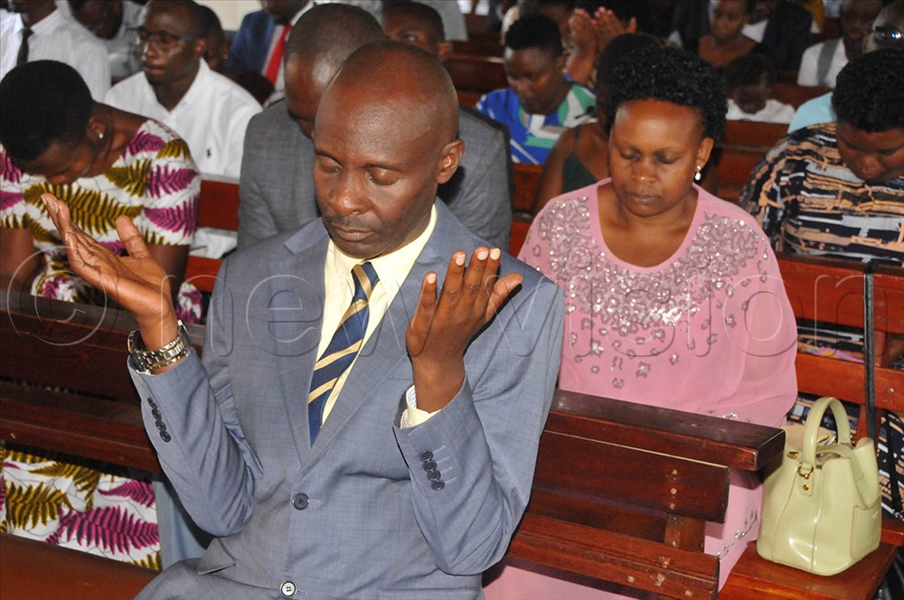 Christians praying during Easter Prayers at St. James Cathedral, Ruharo on Sunday,