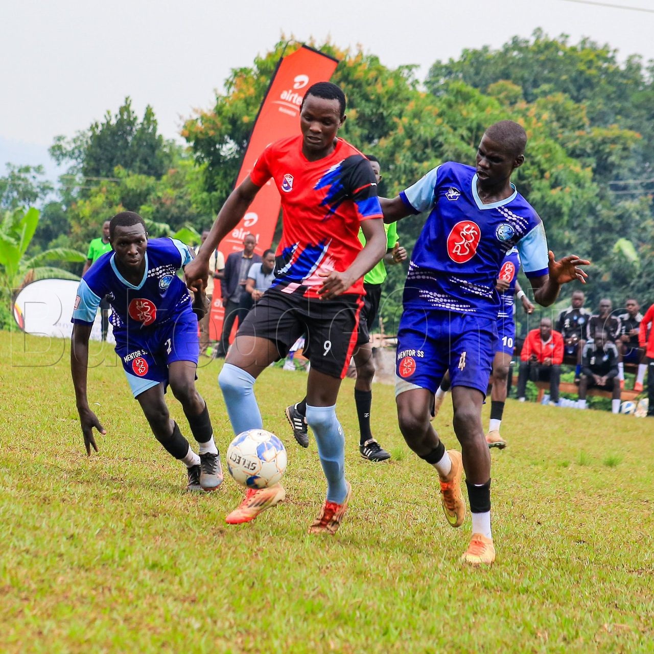 omuteebi wa kyaddondo (red) nga ayita ku bazibizi ba Menta SS (blue)