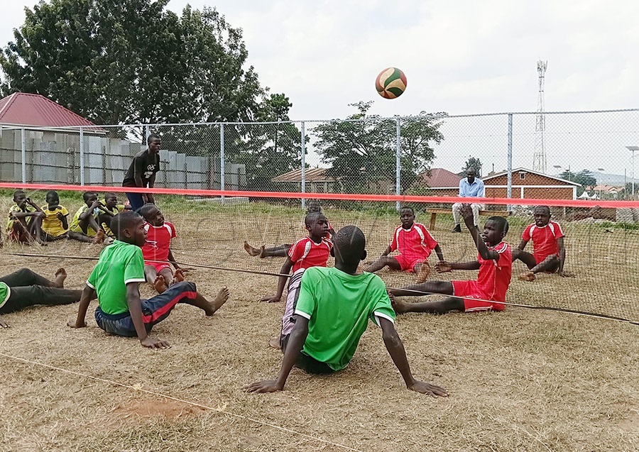 Special Needs Education athletes showcase their skills in sitting volleyball for the Under-14 category.