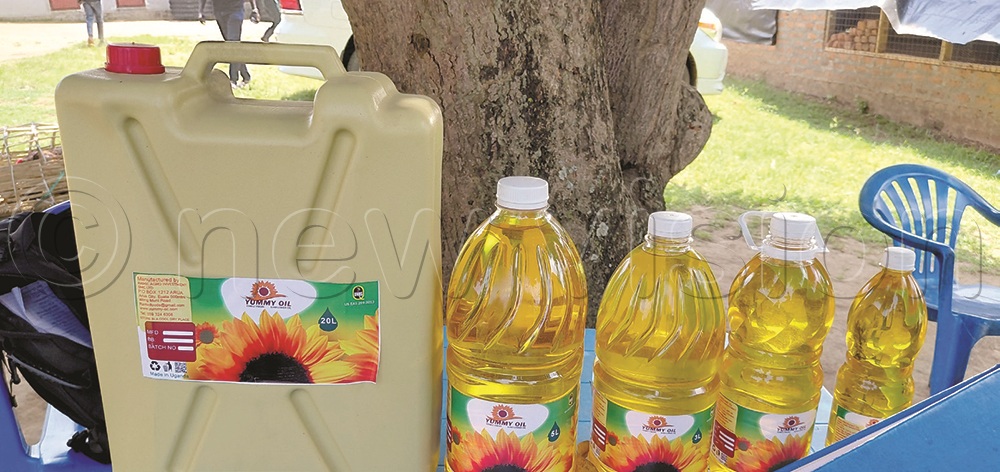 Sunflower oil packaged at Ramic  Agro-Investments Ltd in Arua city.