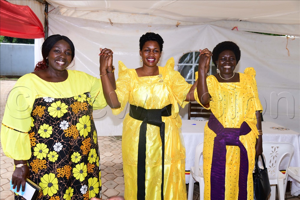 Sarah Inachu (middle) with her nominators, Julian Iseet and Agnes Apolot.