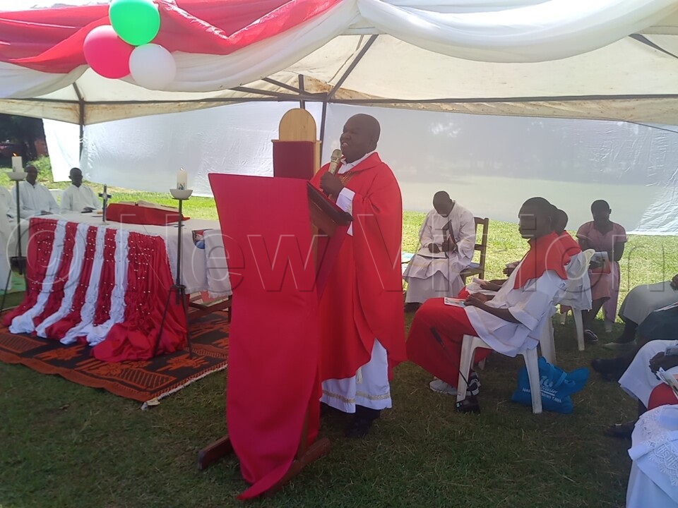 Fr Joseph Ochom Ipurale, who officiated the ceremony, said the weddings reflected the enduring values of sacrifice and commitment demonstrated by the Uganda Martyrs. (Credit: Christine Itado)