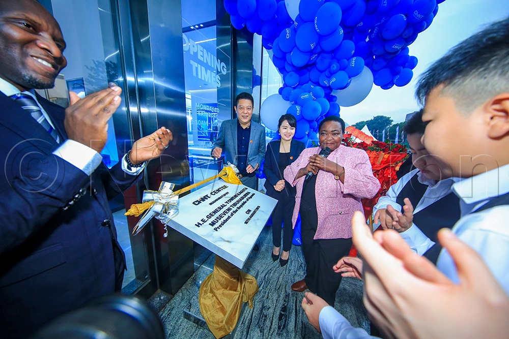 PM Nabbanja officially opening CHINT Uganda electrical showroom.