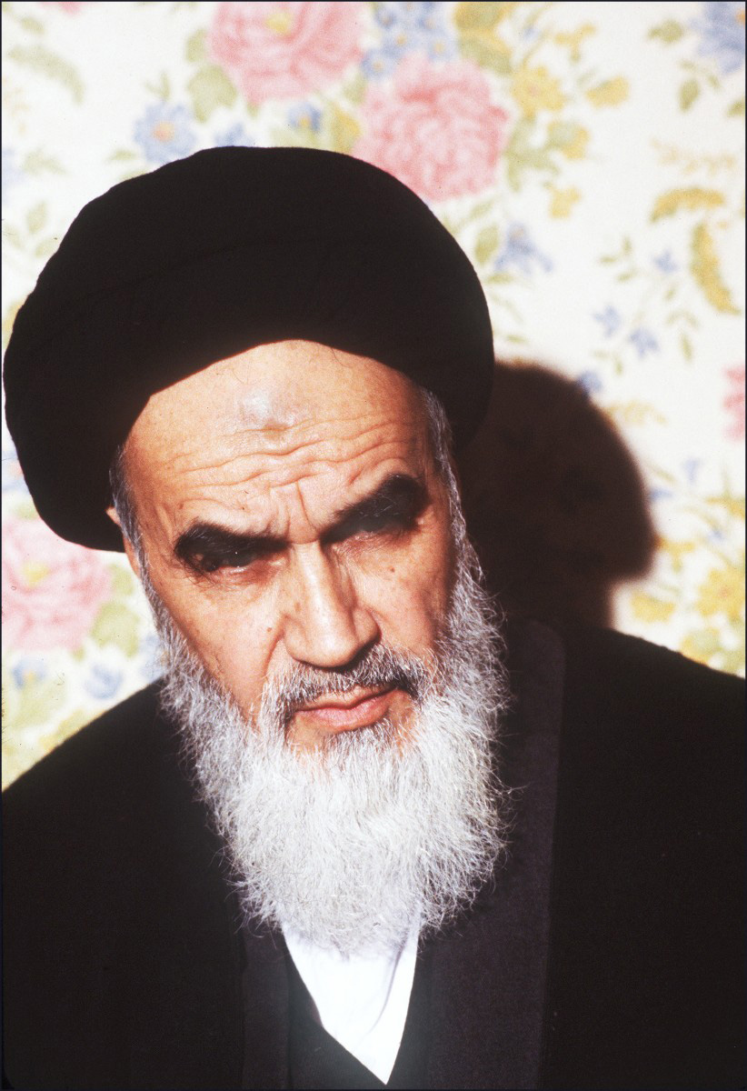 Ayatollah Khomeini during a press conference in Neauphle le Chateau, near Paris, on January 15, 1979, shortly after the departure from Tehran of Shah Reza Pahlavi. (Photo by JOEL ROBINE / AFP)