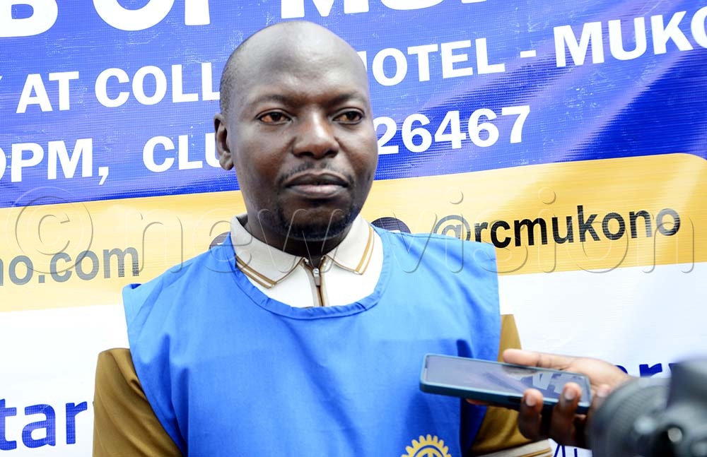 Albert Sibuta Mooli, President Rotary Club of Mukono, addressing journalists during a medical camp in Namakomo village, Mukono district. (Credit: Juliet Kasirye)