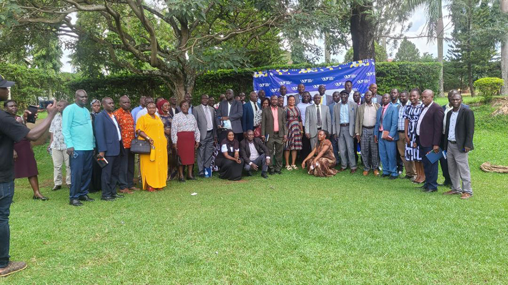 Stakeholders pose for a photo with the heads of the Walimu Cooperative Union after the stakeholders engagement in Iganga on Tuesday, August 26, 2025. (Credit: Walimu)