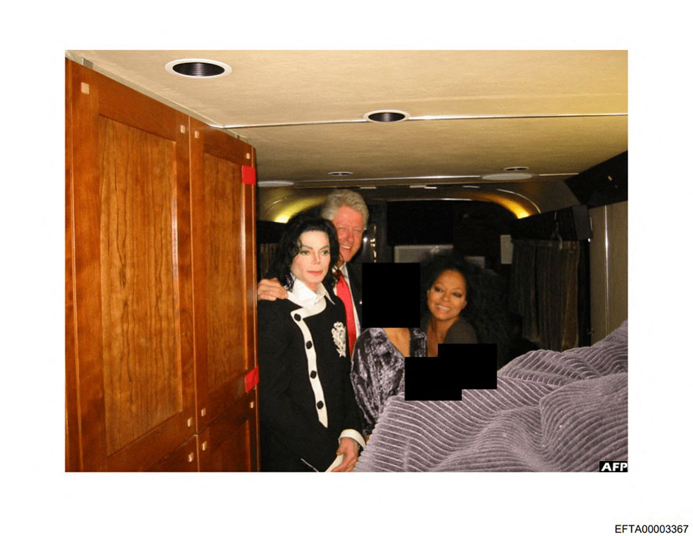 An undated picture of former US president Bill Clinton (C) with US singers Michael Jackson (L) and Diana Ross at an undisclosed location.