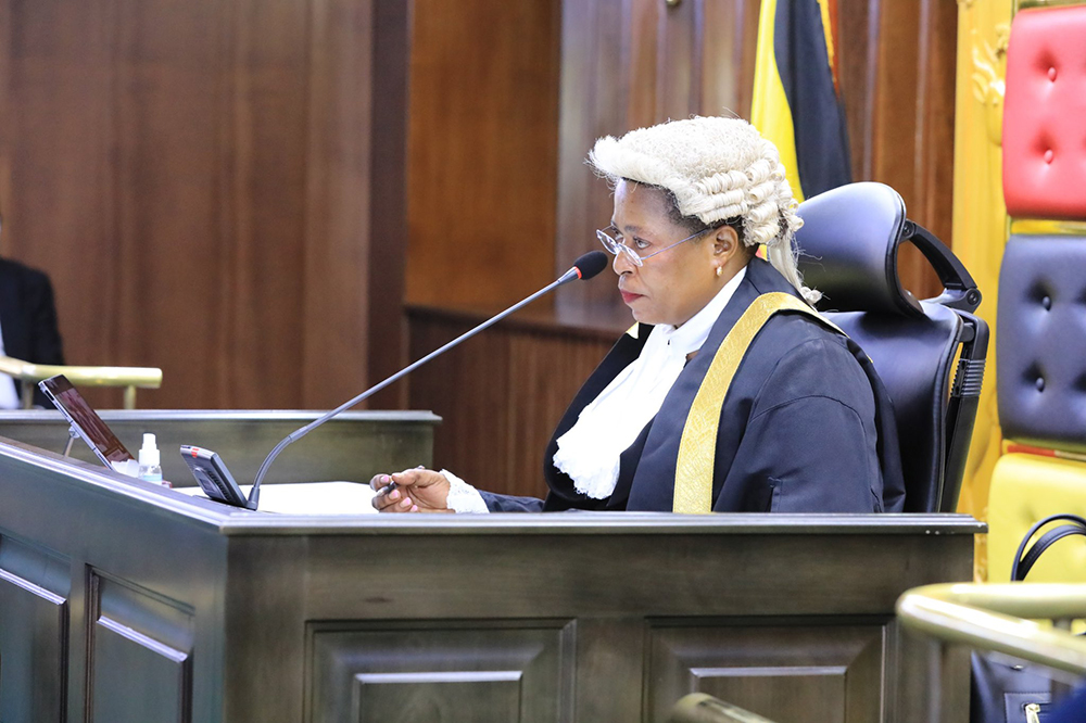 Speaker Anita Annet Among during a recent plenary session in Parliament. (Courtesy: X/@Parliament_Ug)
