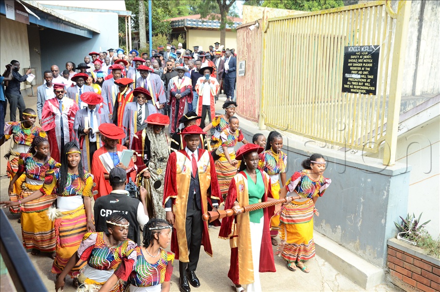 International University of East Africa (IUEA) officials and invited guests arriving in a procession for the 12th graduation ceremony of the International University of East Africa at the main campus in Kampala on November 27, 2025. (All Photos by Lawrence Mulondo)