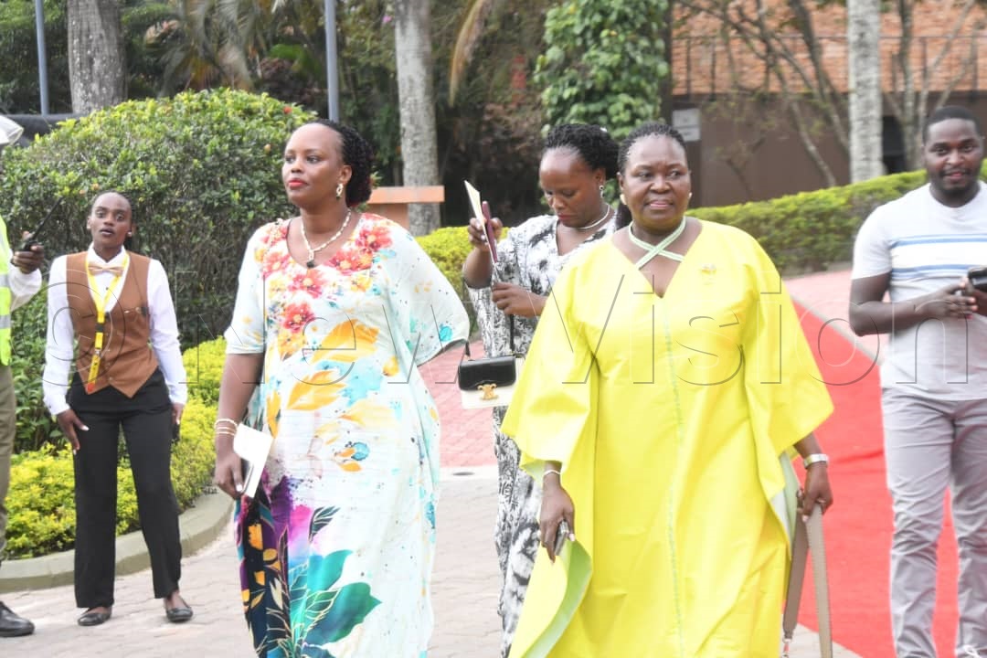 Energy minister, Canon Ruth Nankabirwa, arriving.
