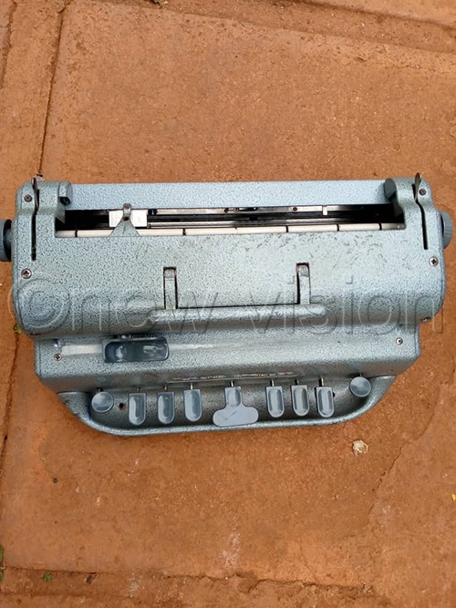 One of the old Braille machines at the school. (Credit: Doreen Musingo)