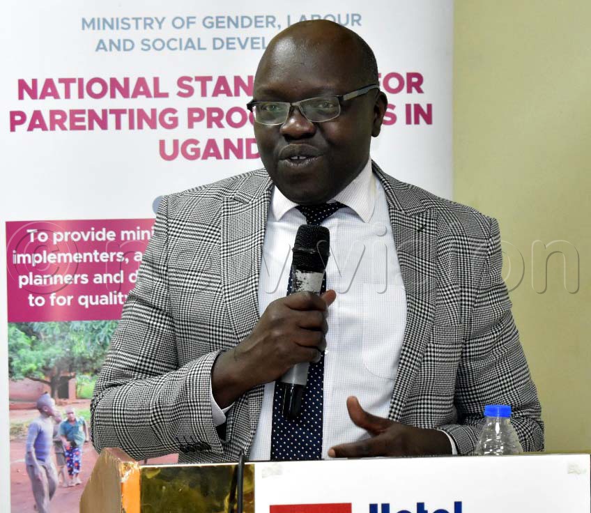 Prof. Richard Idro, Deputy Principal of Makerere University College of Health Sciences speaking during the graduation of professionals who completed a course in the Science of Evidence-Based Parenting Interventions at Hotel Africana. (Photo by Violet Nabatanzi)
