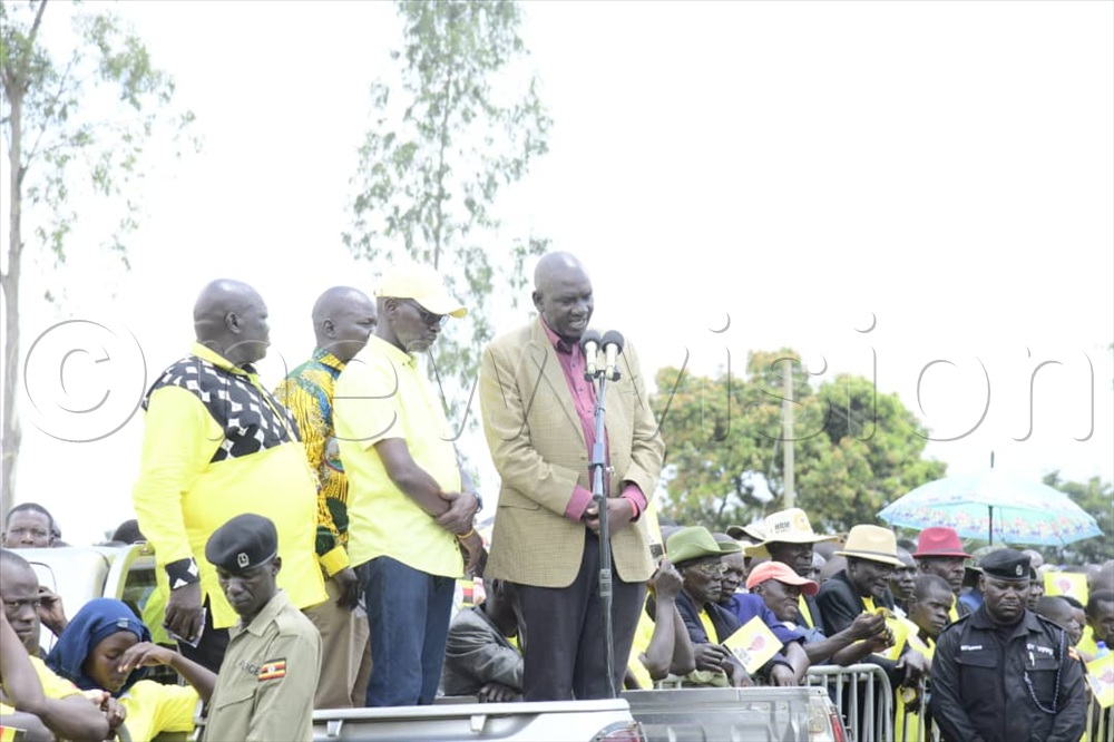 Chris Ongom, a UPC leader declaring his intention to campaign for president Yoweri Museveni.